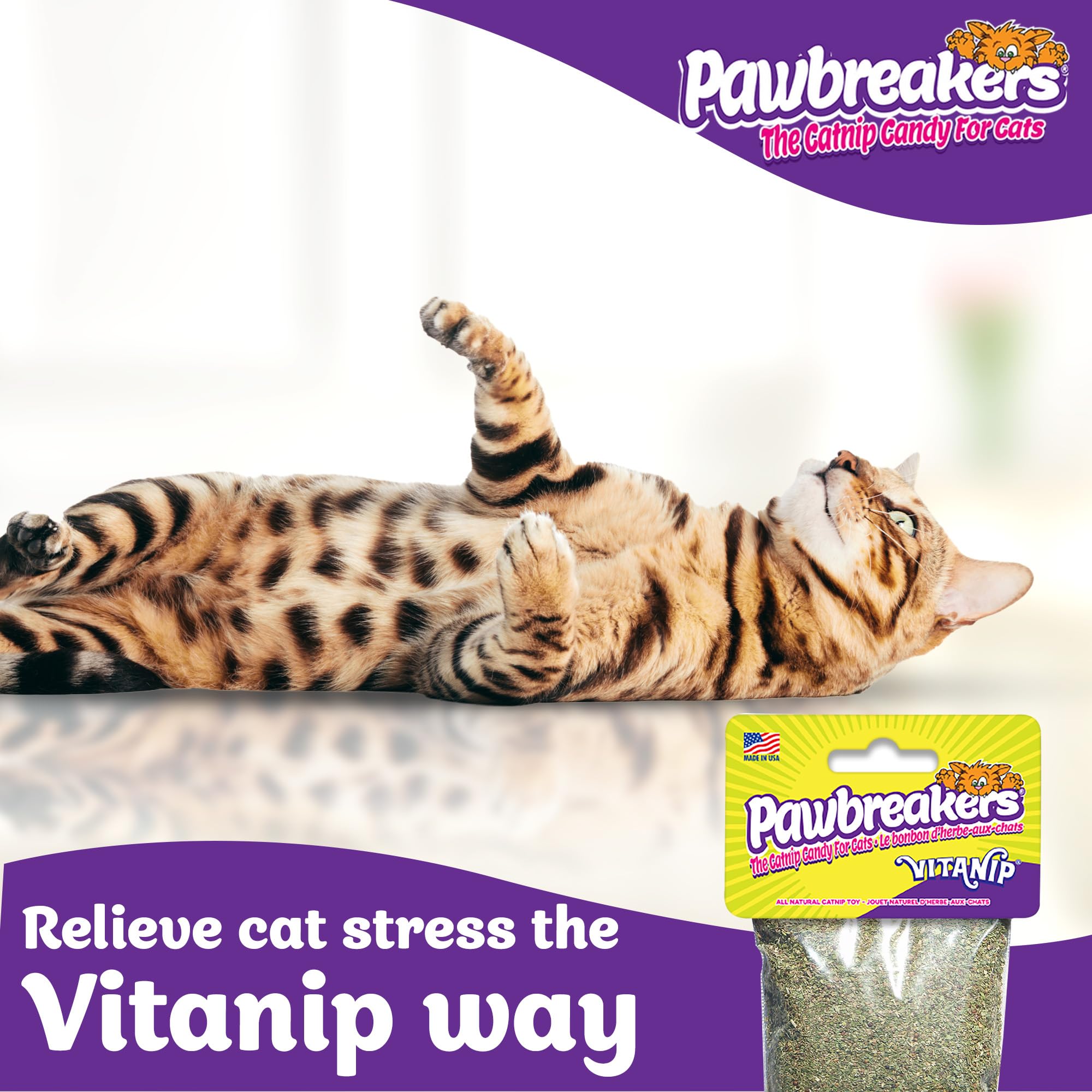 Pawbreakers® Vitanip® Catnip Cat Treats & Toys - Diamond V® Feline Nutritional Supplement – Safe & postbiotic Catnip for Cats | Cat Treats | Made in USA