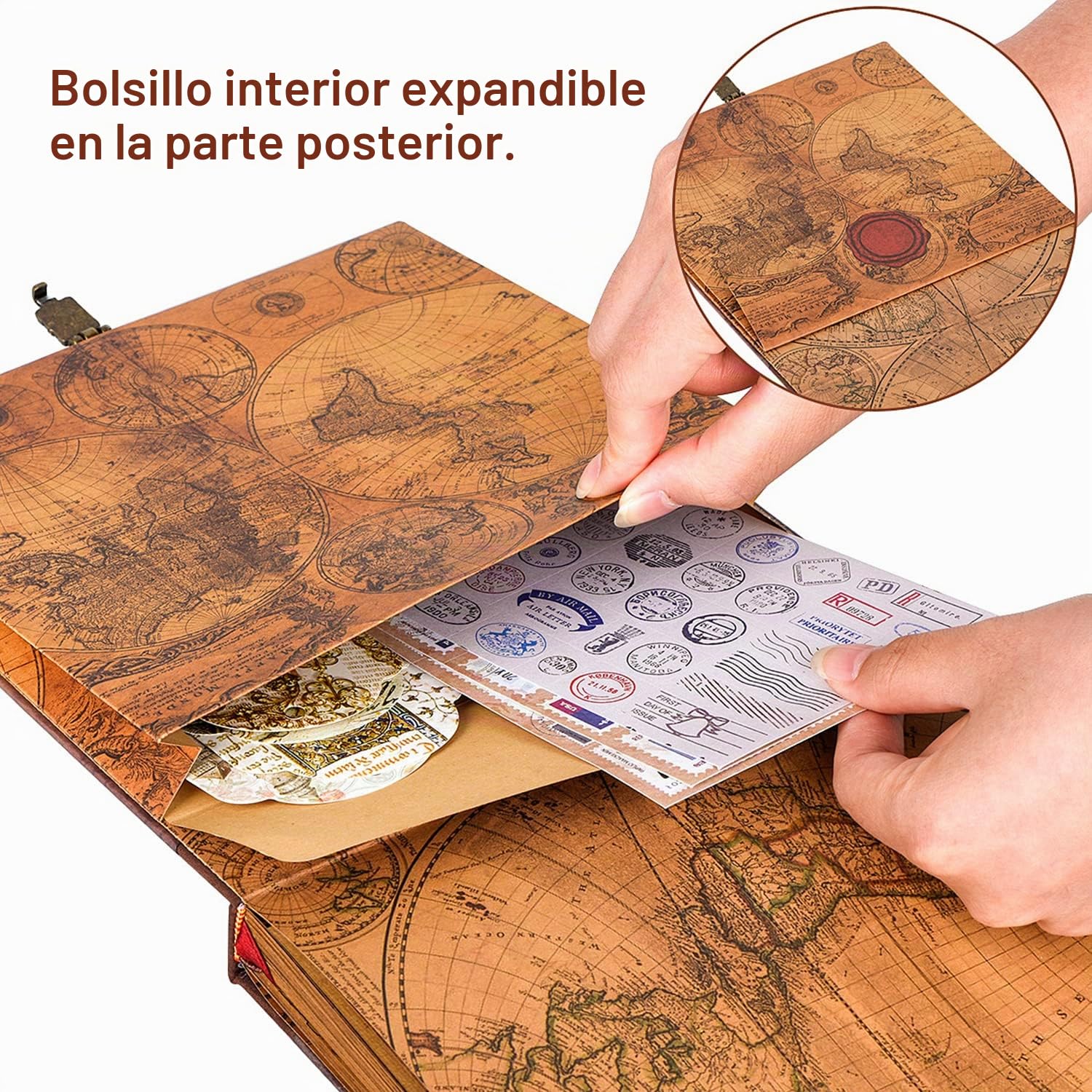 Our Adventure Book - Álbum de fotos de 146 páginas de 8.9 x 7.7 pulgadas, estilo retro en relieve, cubierta de letras en relieve, kit de diario de viaje para parejas, libro de recuerdos para
