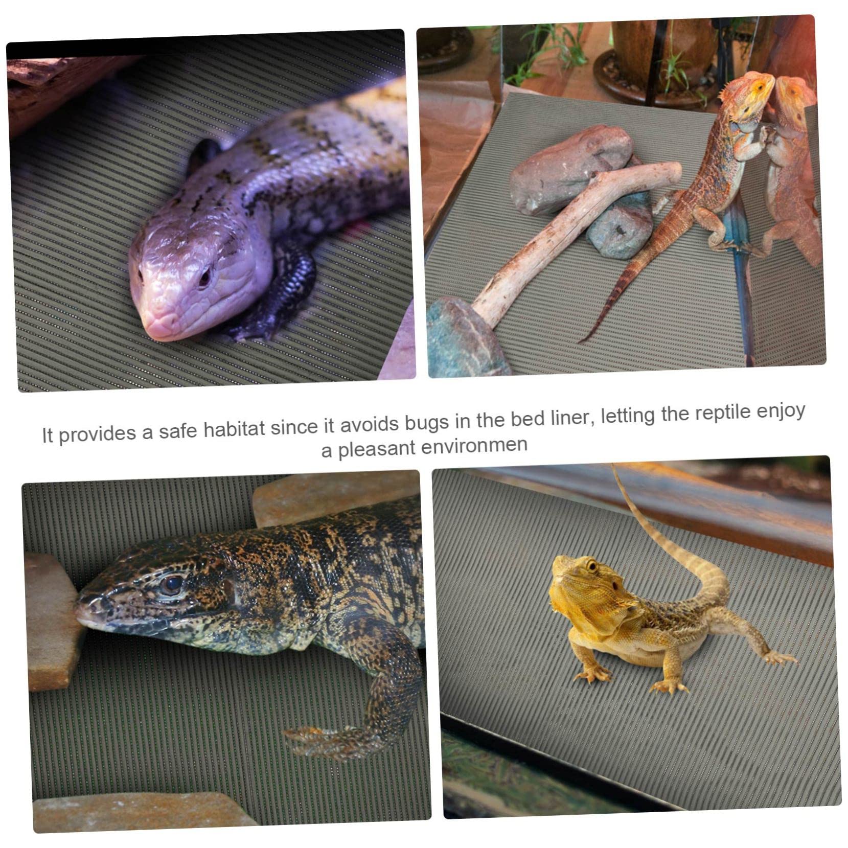 Mipcase Reptilienmatte Zuschneidbar Wiederverwendbar und Waschbar aus Polyester für Terrarium für Echsen und Schlangen