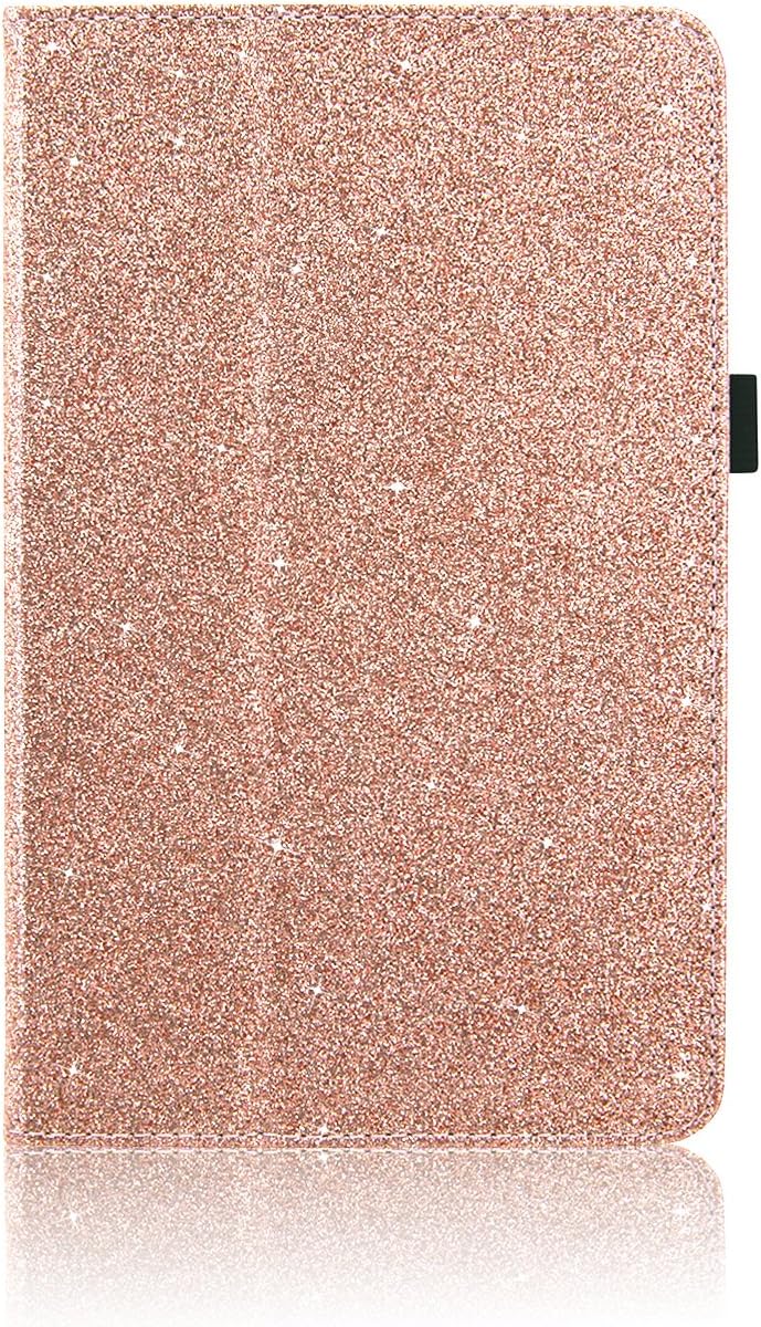 ACdream All-New Fire 7 Tablet (9th Generation, 2019 Release) Case, Premium Folio Leather Cover Case for Fire 7 Tablet 2019/2017/2015 Models with Auto Wake Sleep, Glitter Rose Gold