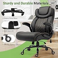 Vista 13 de Silla de oficina, sillas ejecutivas grandes y altas con soporte lumbar para dolor de espalda, silla de computadora de escritorio transpirable