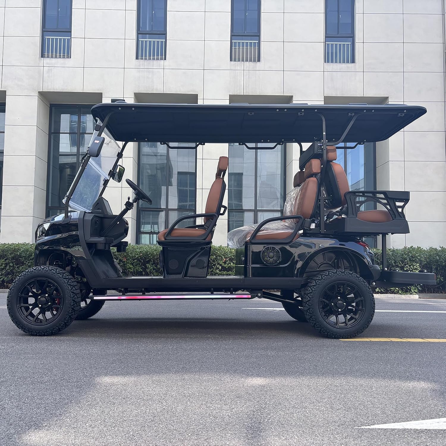 Go UP Electric Golf Cart 6-Seater with LED Lights | Off-Road Tires, LED Light Bar,Lamp greeting step plate