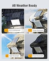 Vista 6 de SUPERDANNY Luces solares de inundación para exteriores con sensor de movimiento con 113 LED brillantes, luces de inundación exteriores del atardecer