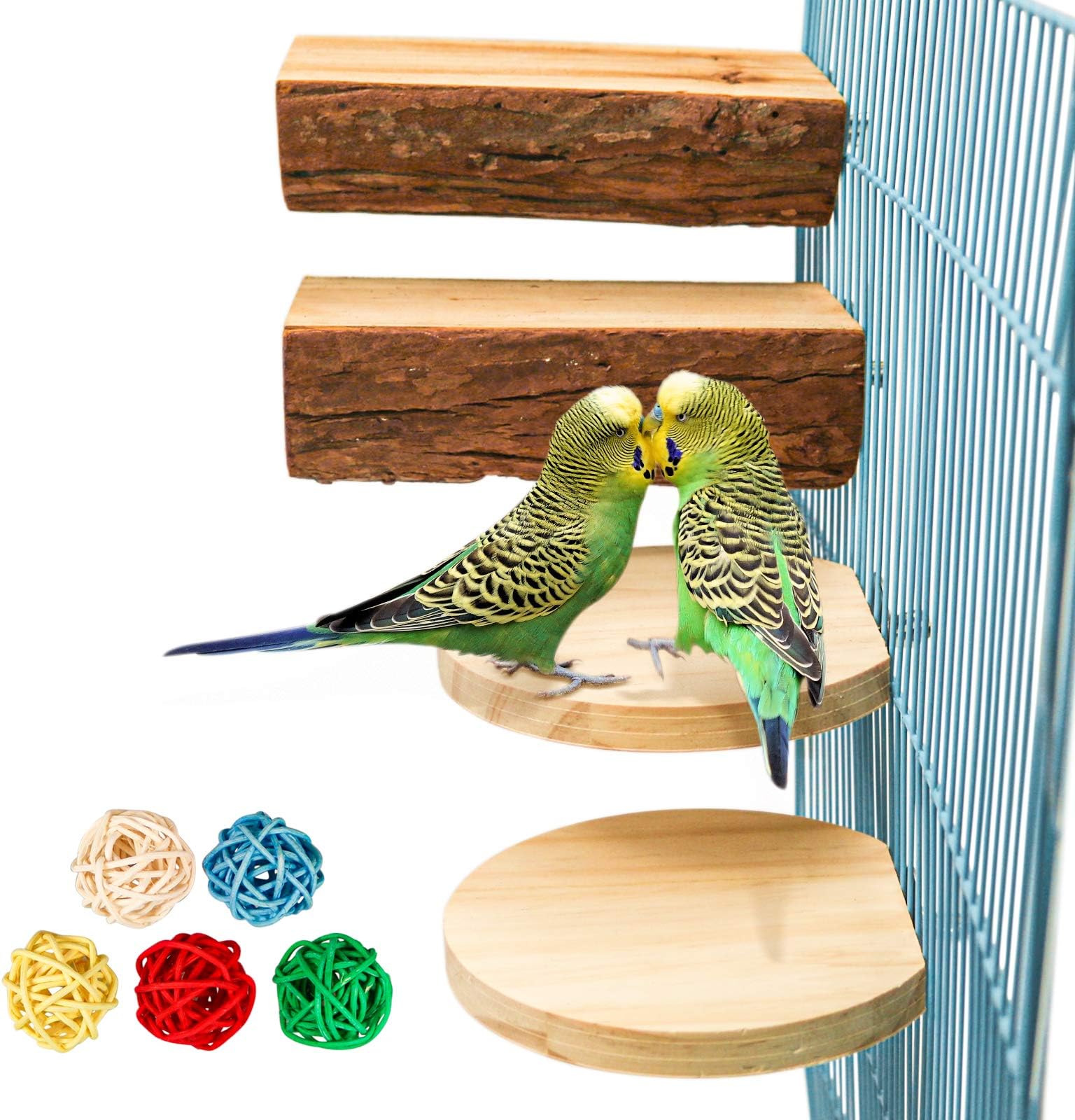 Hamiledyi Perch Platform for Bird Cage,Natural Round