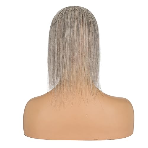 Miniatura 147 de Hairro 100% Real Human Hair Toppers for Women No Bang, Clip in Real Hairpieces, Breathable Silk Base for Covering Greyish Thinning Hair Loss on Top