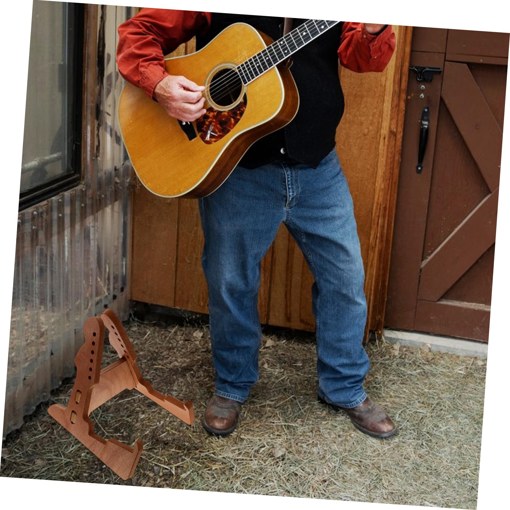 TOYANDONA Gitarrenständer mit Vertikalem Design für Akustikgitarre und Violine Tragbarer Gitarrenhalter zum Schutz und Aufbewahrung Verschiedener Saiteninstrumente bei Auftritten