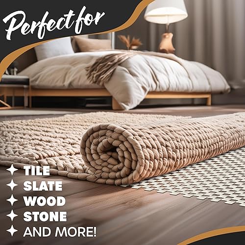 Miniatura 8 de Nevlers Almohadilla antideslizante de 2 x 10 pies Agarre antideslizante de PVC de tejido abierto para suelos de madera dura y otras superficies