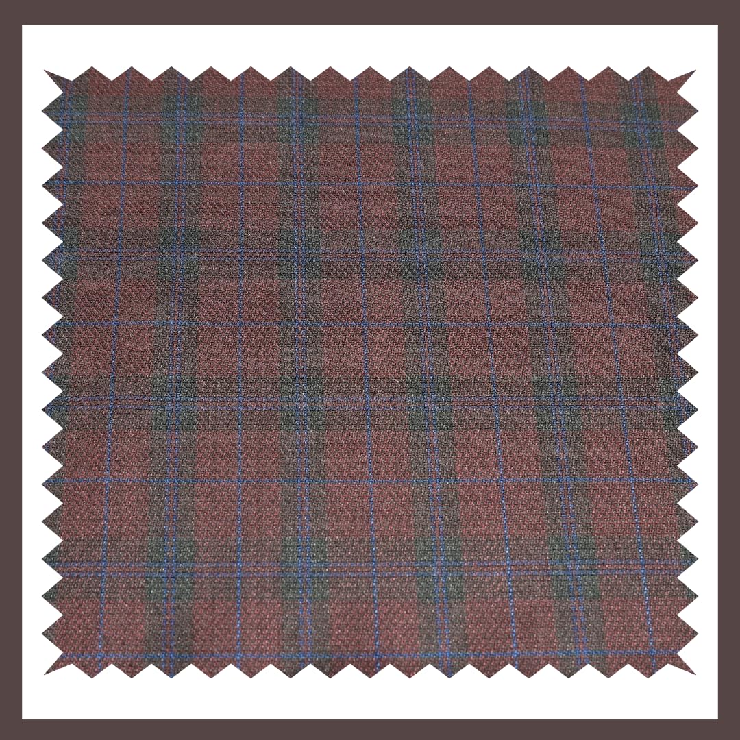 Premium Unstitched Suiting Fabric for Men – Ideal for Custom Tailored Suits – Poly Rayon Blend Maroon Checks Fabric – Rich Texture, Sophisticated Finish-image-23