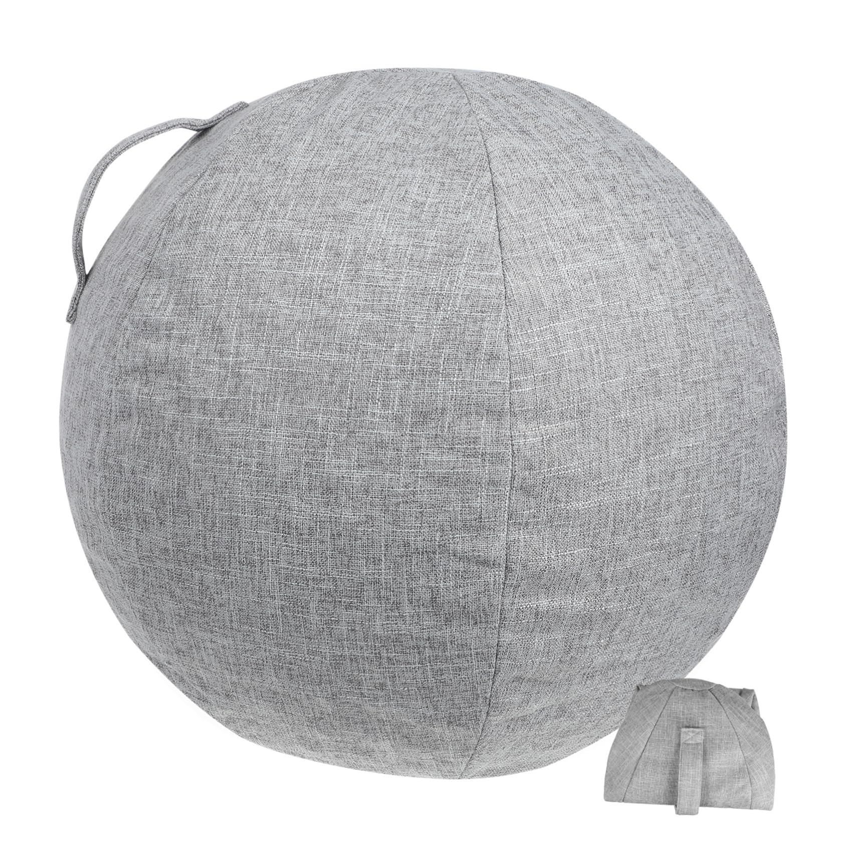 BESTonZON Yoga Ball Protector Cover Washable Cotton Linen Sleeve for Yoga Balls Non Slip and Static Design Convenient Zipper Installation for Home Workouts