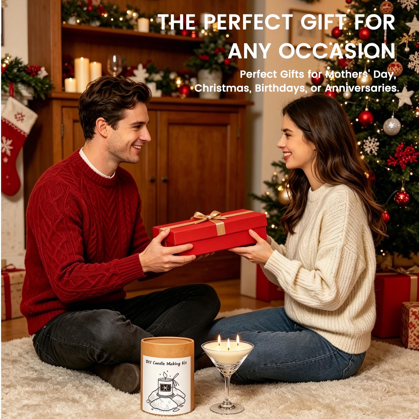 Sabbia per Candele con Stoppini, Kit Candele Fai da Te con 450g Perle di Cera per Candele, 30 Stoppini e Calice, Cera di Soia per Candele, Fino a 100 ore di durata