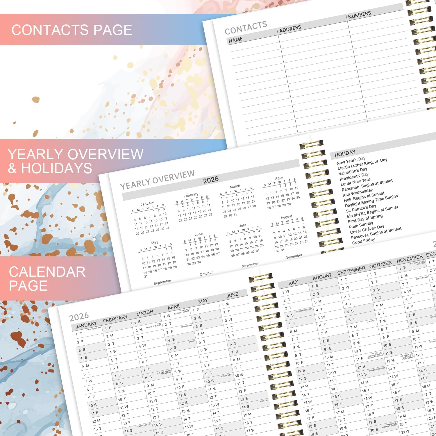 2026-2027 Appointment Book - 2026-2027 Daily Planner, Jul. 2026 - Jun. 2027, 8.5'' x 11'' Hourly Planner 2027, Calendar Planners With Tabs, Flexible Cover thumbnail