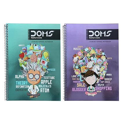 DOMS Spiral Notebook | 1 Subject Book | Single Line| 160 Pages | 29.7 x ...