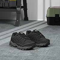 Vista 7 de Skechers Zapatos de construcción Cankton con punta de acero para hombre, clasificación de peligro eléctrico, espuma viscoelástica Negro/Carbón