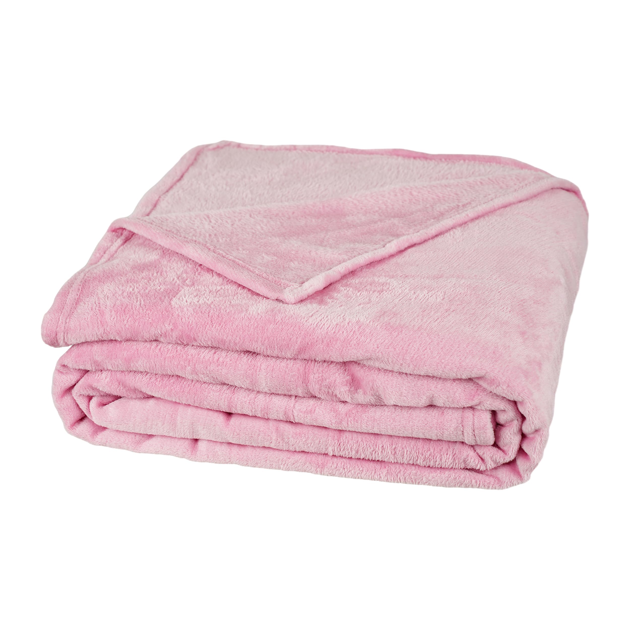 HANSEL HOME Manta Coral Grabada 130x150cm para Sofá Extrasuave 100% Microfibra, Manta Polar para Cama para Toda Estación - Rosa Liso