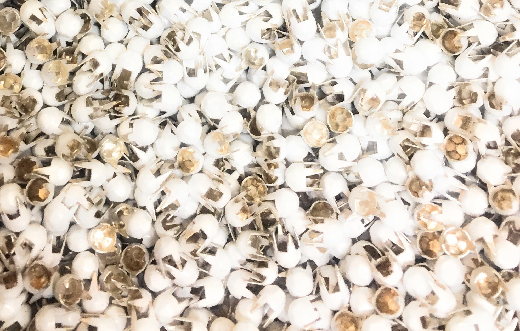 150 Nailheads ,Spots , Studs, WHITE Size 2/16