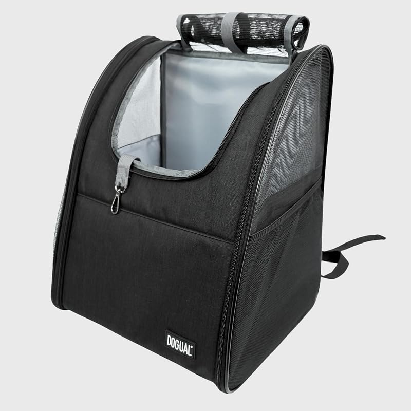 Mochila para Transporte de Pets DOGUAL BlackBack com Alças Ajustáveis e Painéis Ventilados DLBK
