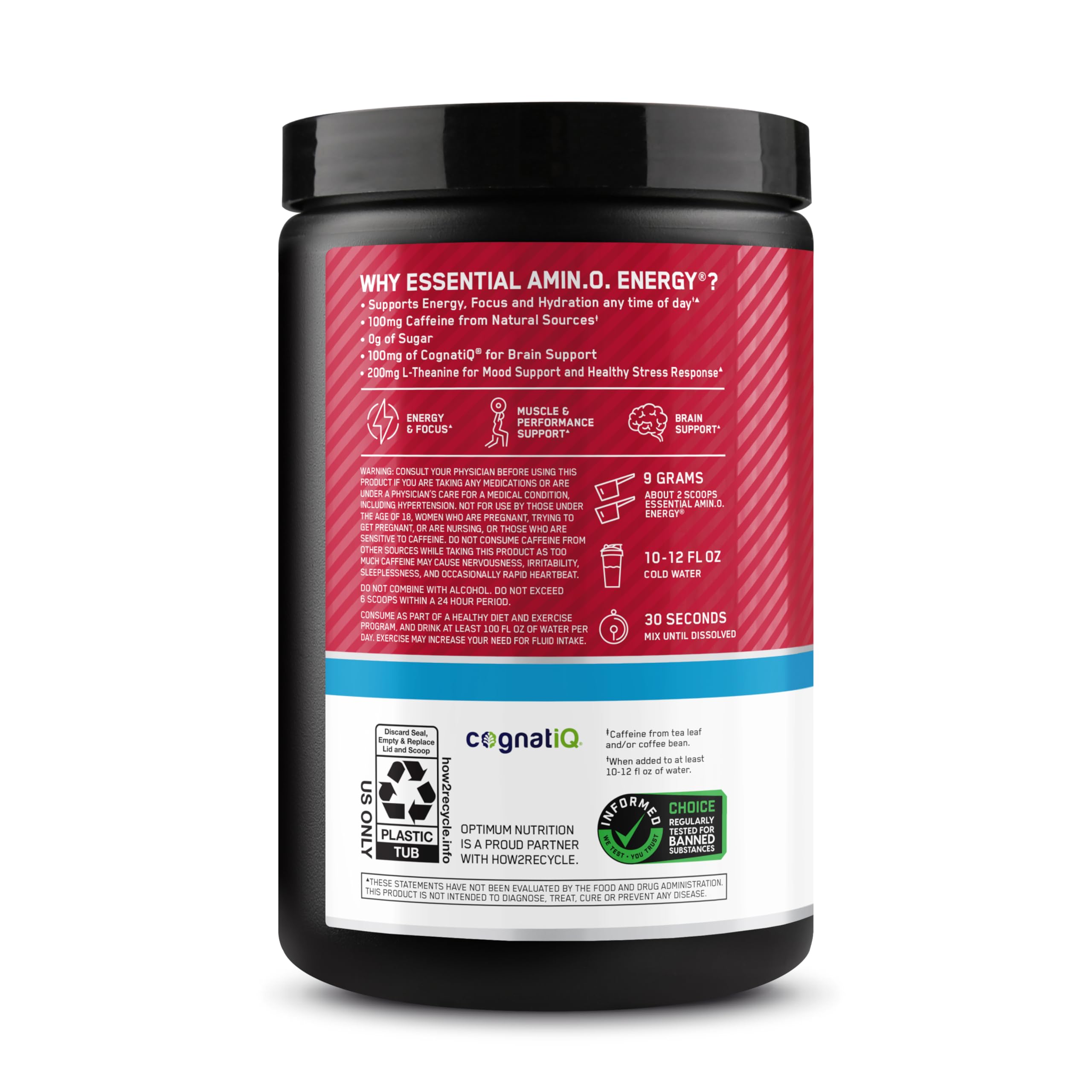 Optimum Nutrition Amino Energy Powder Plus Focus, Fruit Punch, 9.5 Oz — Amazon image 9