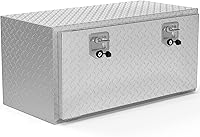 Vista 9 de YITAMOTOR Cajas de herramientas de aluminio resistente de 36 pulgadas, cajas de herramientas de camión con placa de diamante, organizador