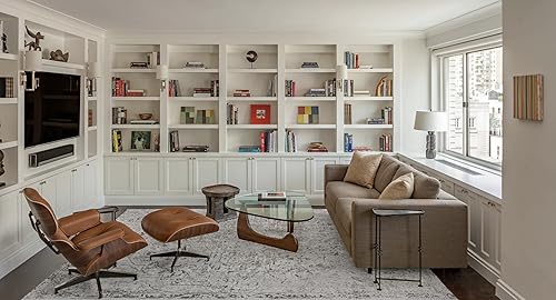 Vista 20 de StangH Alfombra para sala de estar, 5 x 7 pies, lavable, antideslizante, de lana sintética, alfombra de baño de pelo bajo, resistente, vintage