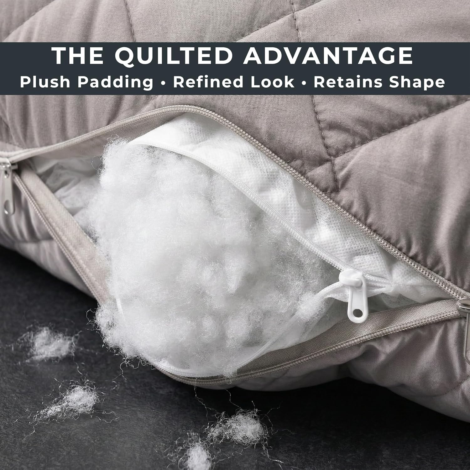 U Shaped Body Pillow for Side Sleepers Full Body Support Pillow for Back Pain Relief & Recovery Quilted Microfiber Cover Firm Long Pillow Full Body Maternity Pregnancy Pillow 55 Inches Gray