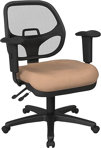 Miniatura 34 de Office Star ProGrid - Silla de oficina ergonómica ajustable con soporte lumbar integrado y brazos acolchados, color negro icono Negro (Icon