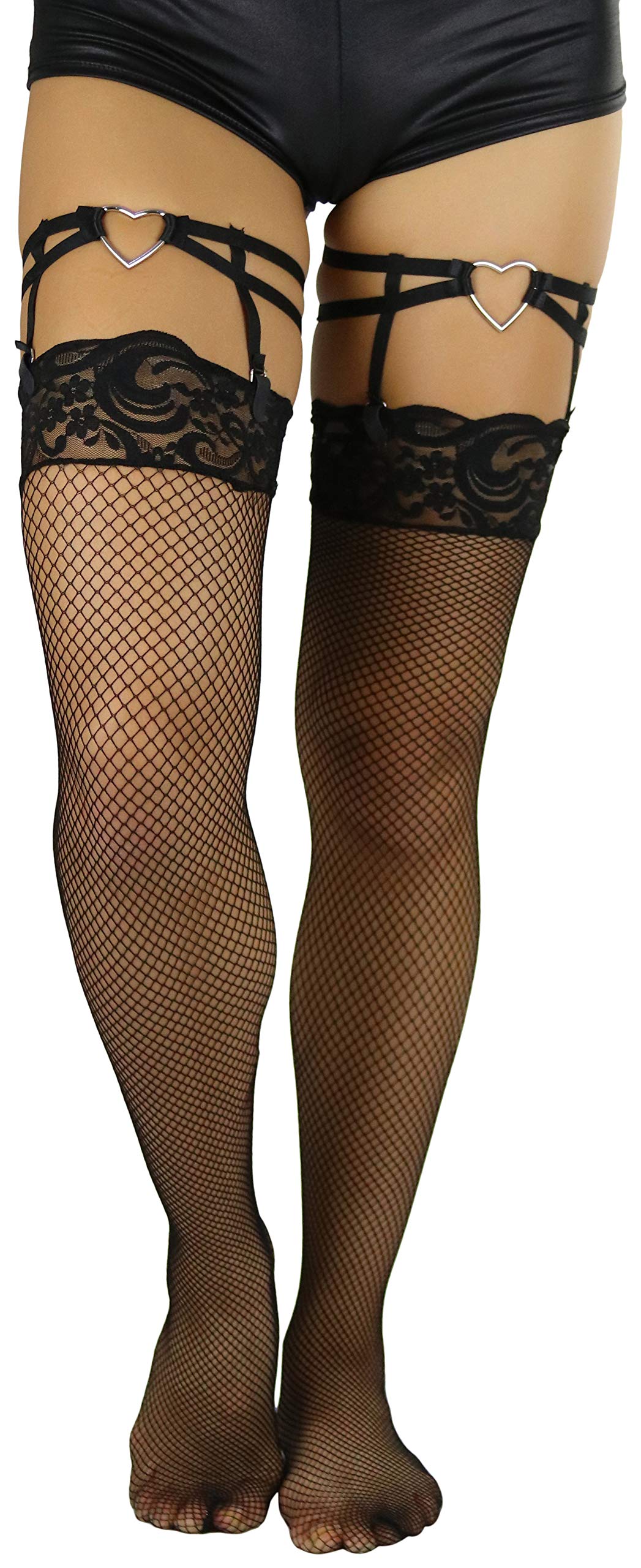ToBeInStyle - Suspender con corazón para mujer - Negro - Talla única