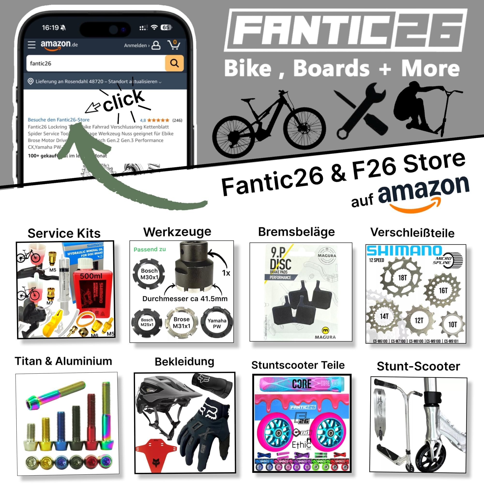 Fantic26 Keto Themis Barre de trottinette en titane I Trick I Pédalier I Trottinette I Guidon I Extrêmement léger I Freestyle I Professionnel I SCS I HIC I Hauteur 55-70 cm I Guidon de rechange