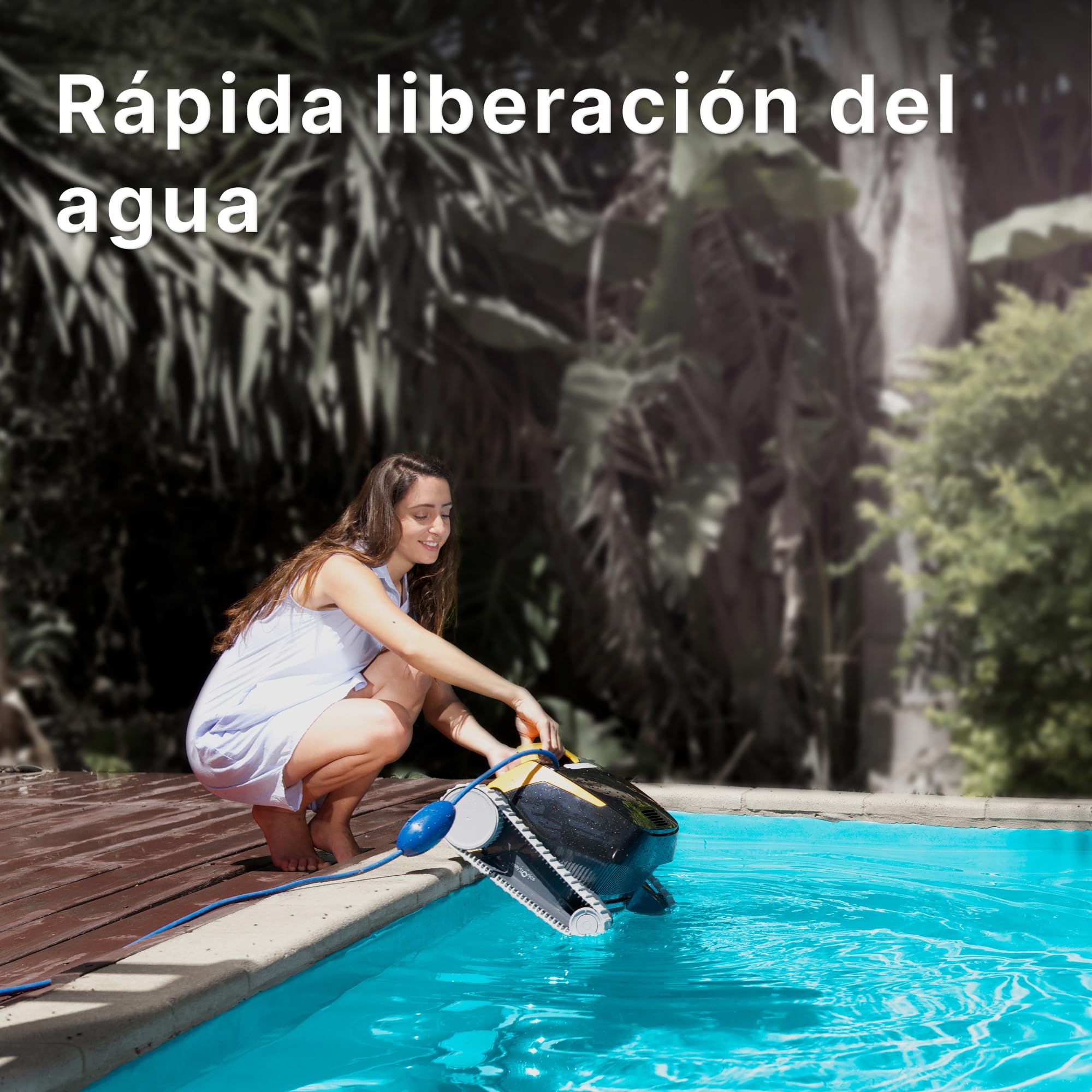 Dolphin E20 Robot limpiafondos automático para Piscinas enterradas de 10m - Limpieza Fondo y Paredes - Escaneo Inteligente
