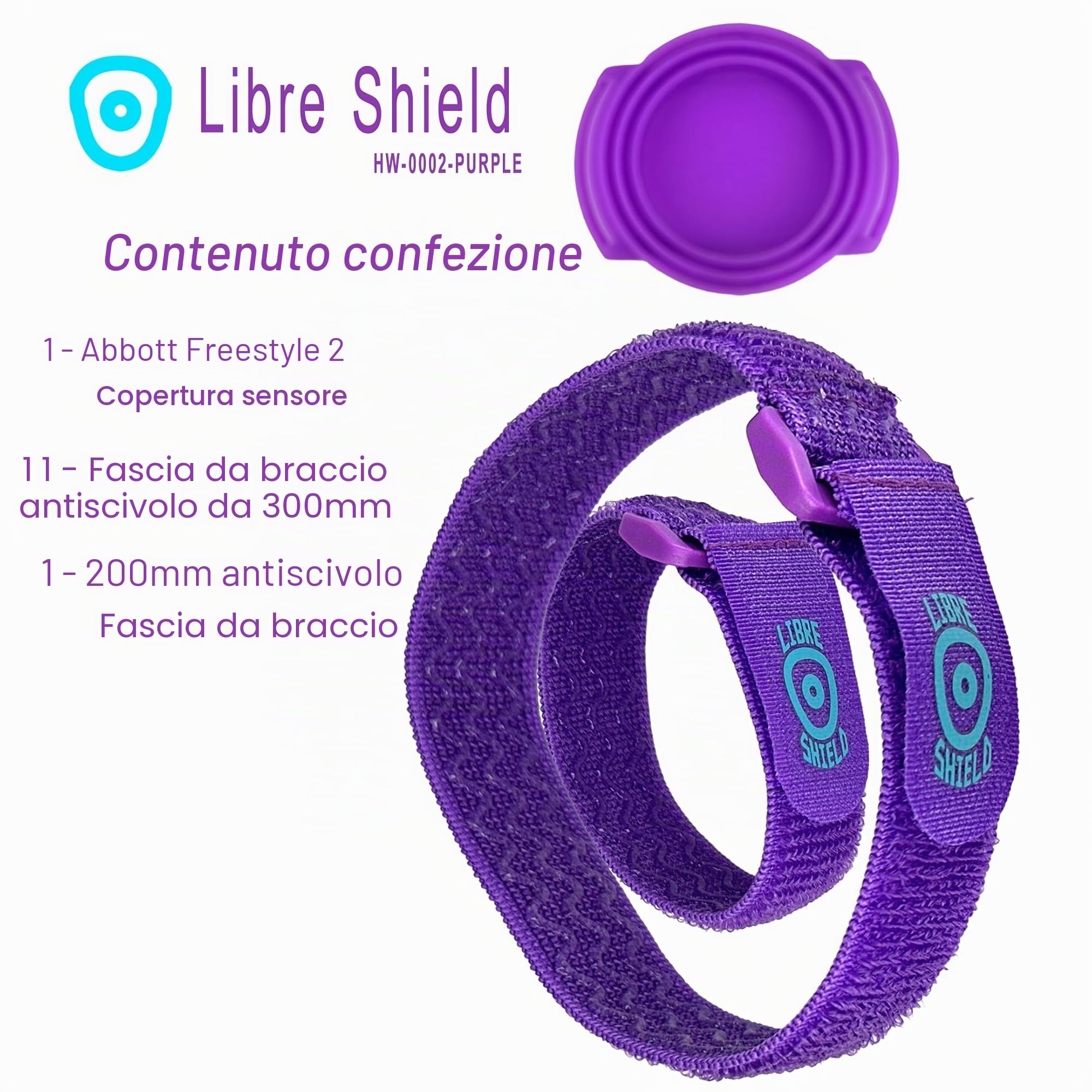 Freestyle Libre 1/2 - Sensor Shield - Massima Protezione Attività Fascia da Braccio - Copertura del sensore lavabile e riutilizzabile - Niente più patch