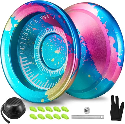 FETESNICE Yoyo Yoyo Yoyo profesional para niños, Yoyo Yoyo de metal que no respondesensible de doble propósito, truco con bolsa, herramienta de