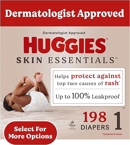 Miniatura 23 de Huggies Pañales talla 1, pañales Skin Essentials para bebé, talla 1 (8-14 libras), 204 unidades (3 paquetes de 68), el embalaje puede variar