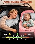 Sportneer Sac de couchage, 3-4 Saisons Sacs de couchage pour adultes Enfants Chaleureux Cold Weather Imperméable Léger Portable sac de couchage pour adultes Garçons Filles Camping Randonnée Backpacking Outdoor Travel