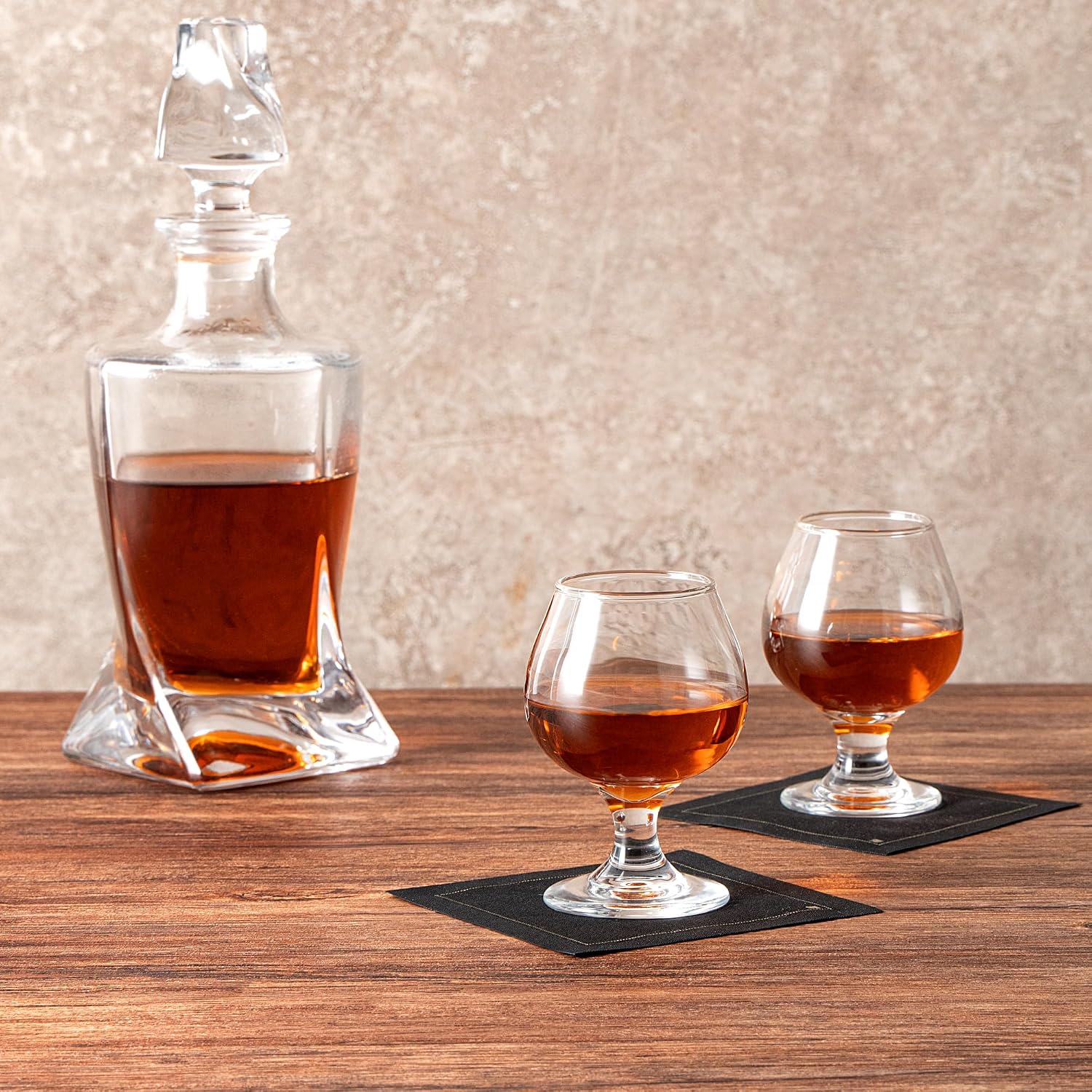 Restaurantware-Vetri 6 Ounce Brandy Snifters, 6 Stemmed Whiskey Glasses - No Lead, Dishwashable, Clear Glass Tumblers For Tasting Bourbon, Cognac, Scotch, Great For Spirit Drinks, Old Fashioned