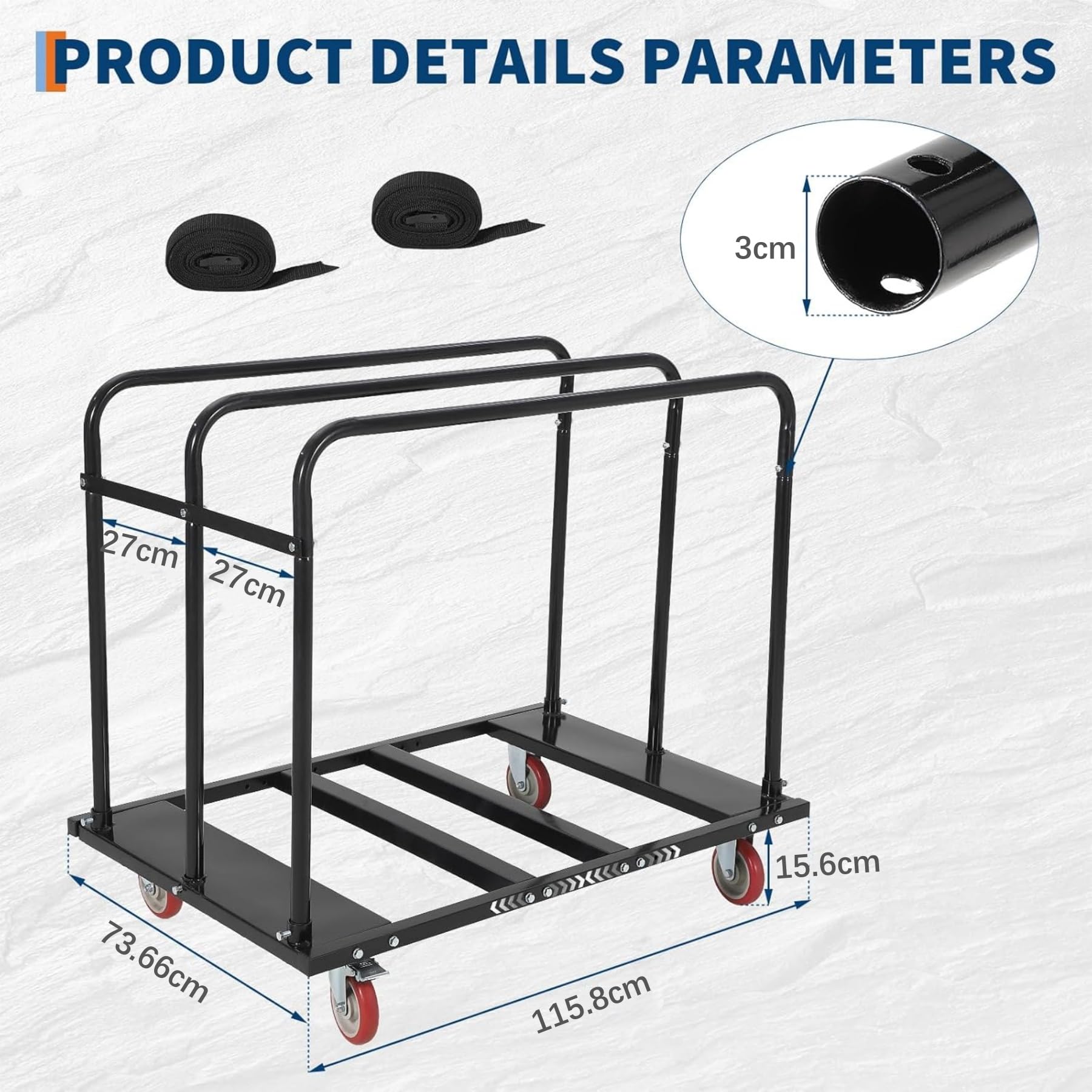 Garvee Chariot Plateau Pliable Industriel – Capacité 816 kg