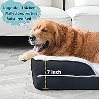 Vista 3 de Orthopedic Dog Bed, Dog Beds for Large Dogs Pet Bed Waterproof Dog Bed with Washable Removable Cover, Rectangle Dog Bed with Sides Bolster Dog Bed