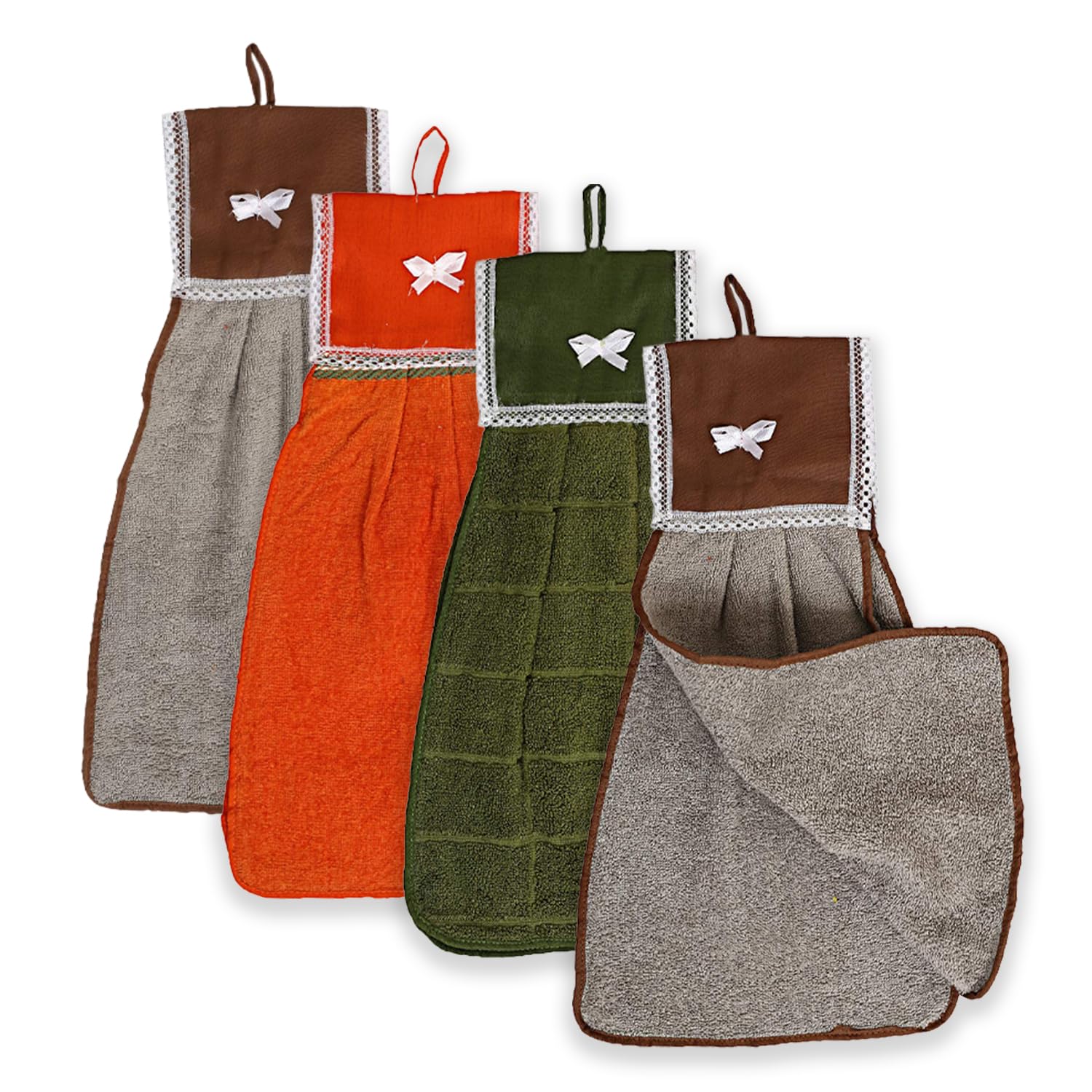 Kuber Industries Cotton Napkin|Washbasin Hanging Napkin|Kitchen Towel with Ties|Napkin for Kitchen|Napkin for Bathroom|Plain Hand Towel for Kitchen|Pack of 4|Multicolor (B0CRVJFXHJ) Amazon Price History, Amazon Price Tracker