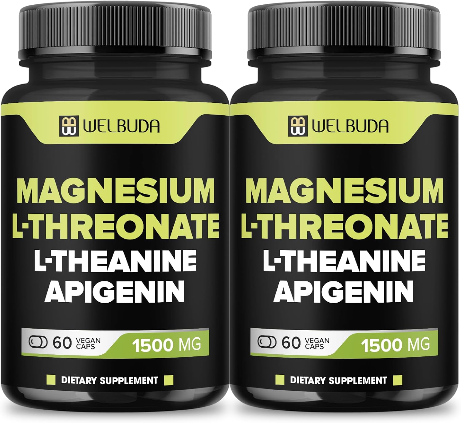 2 Packs_60 Capsules Magnesium LThreonate with LTheanine & Apigenin