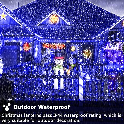 Miniatura 5 de XURISEN Guirnalda de 280 luces LED, luces de Navidad enchufables de 108 pies para interiores y exteriores, impermeables, 8 modos y luces de hadas