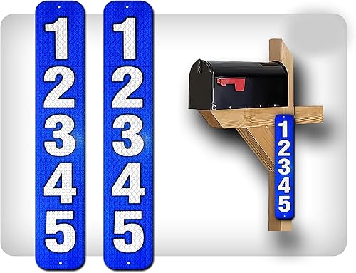 Curb N Sign - Placas de números para buzón hechas de aluminio reflectante de alta calidad Números de buzón súper reflectantes para exteriores