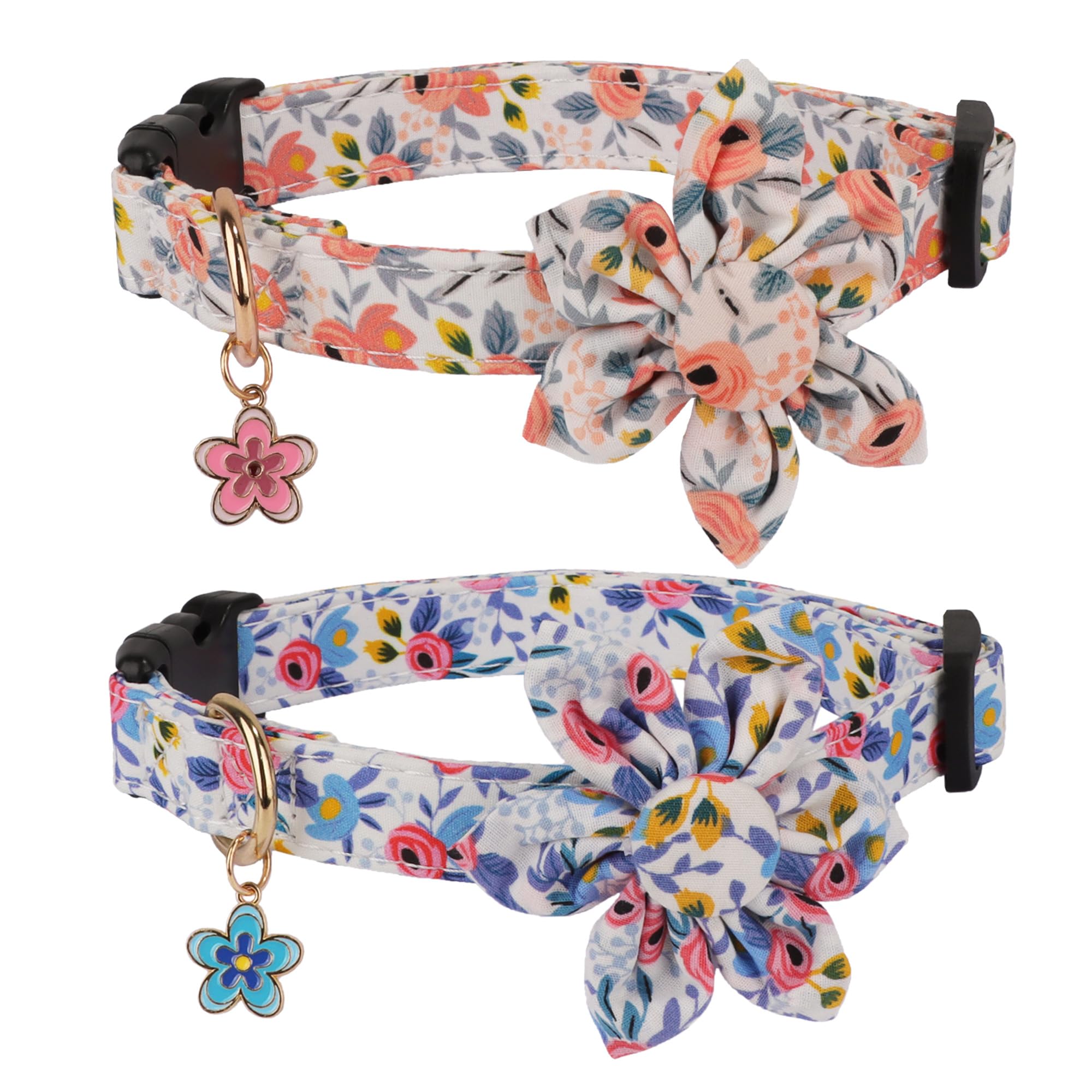 ADOGGYGO Floral Dog Collars 2 Pack