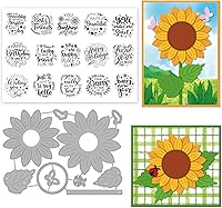 Vista 15 de ORIGACH Sellos y troqueles de manzanilla para hacer tarjetas, juego de troqueles y sellos de flores para álbum de recortes de bricolaje decorativo