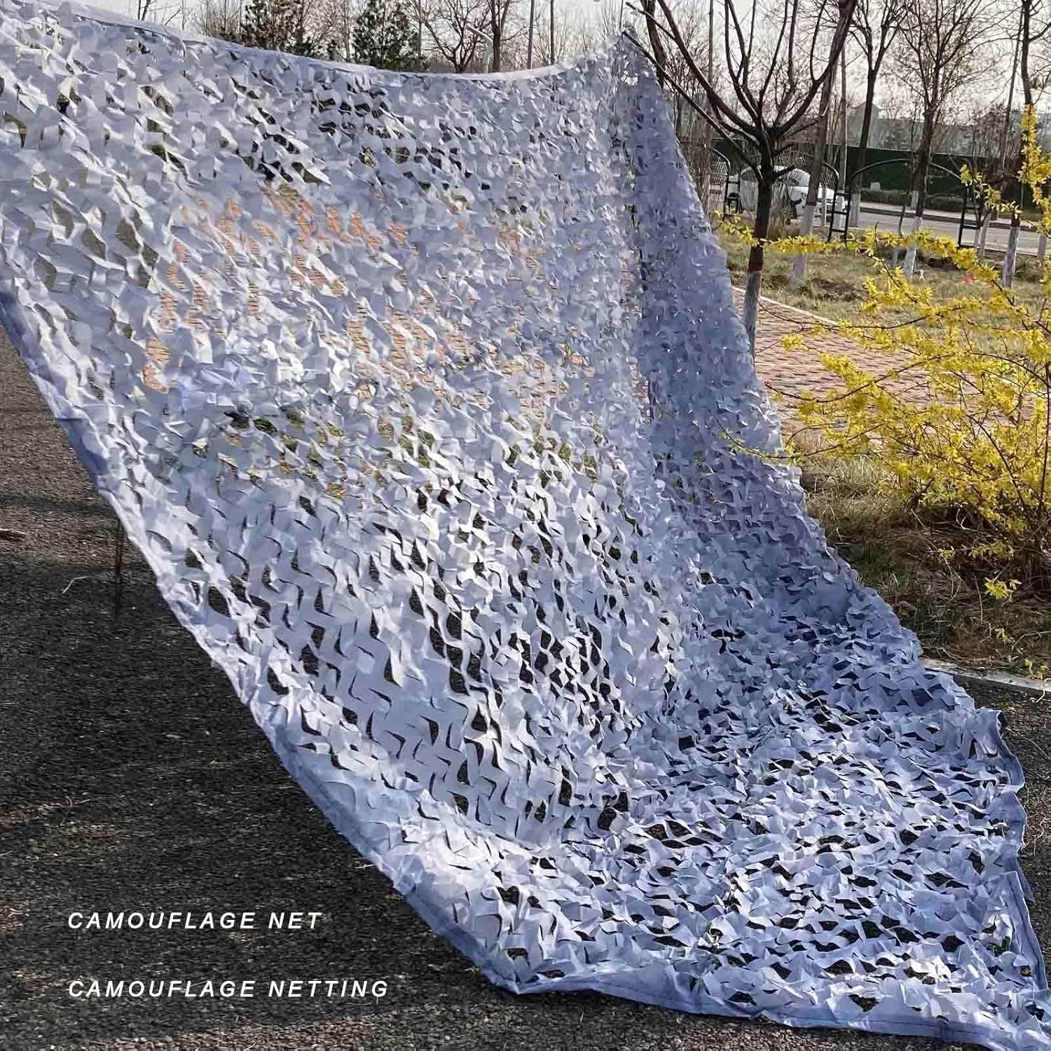 Camouflage Netting,2×3m 2×4m 2×6m 3×4m 4×5m,Grey Reinforced Camo Net,Military Netting,Camouflage Shade net,Hunting Camping car Cover,Grey-2x5m(6.6 * 16.4ft)