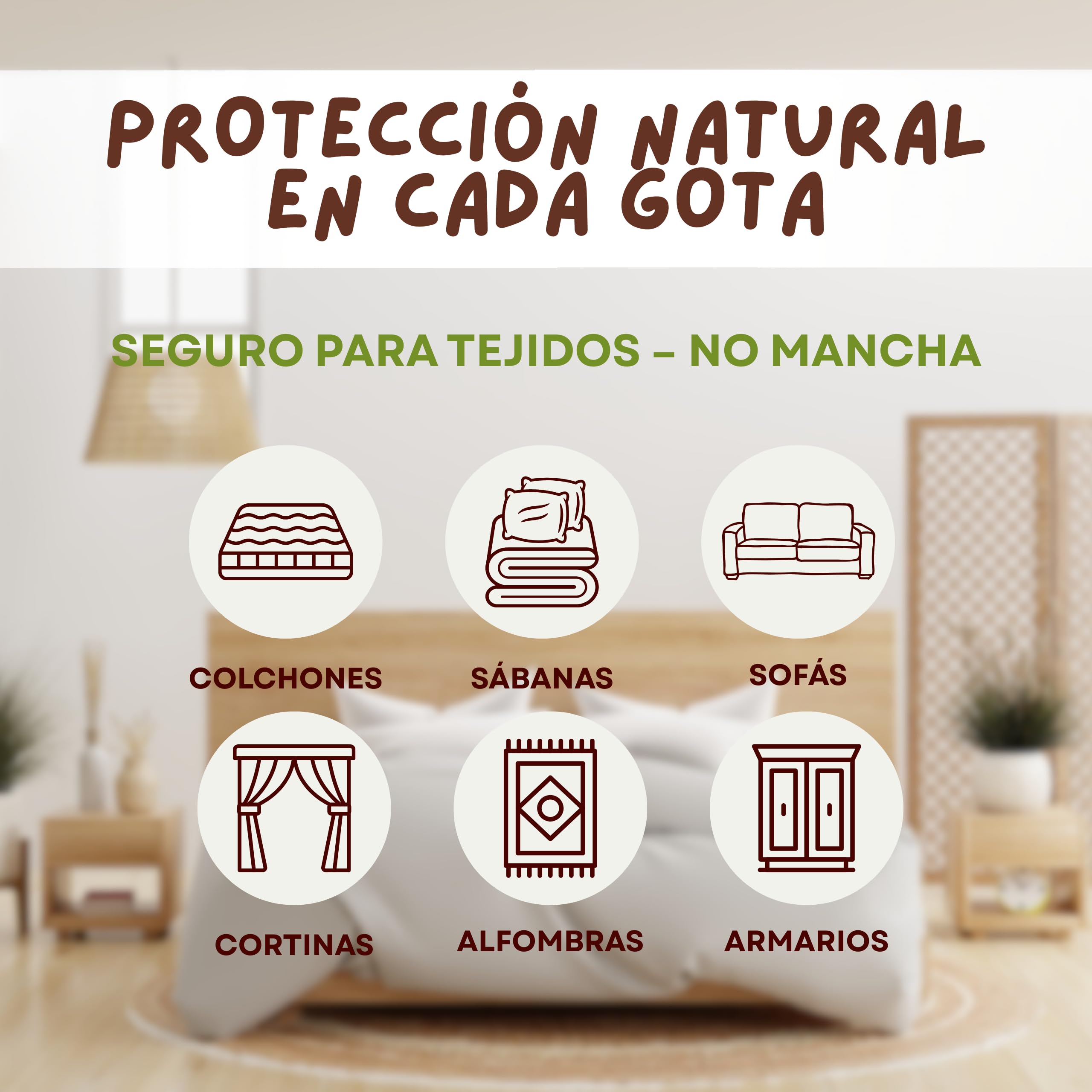 Protect | Spray Anti-Chinches y Ácaros 250ml | Rpelente Con Aceites Esenciales | x10 veces Más Concentrado que Otros | Apto para Textil, Hogar, Sofás, Colchón, Ropa de Cama