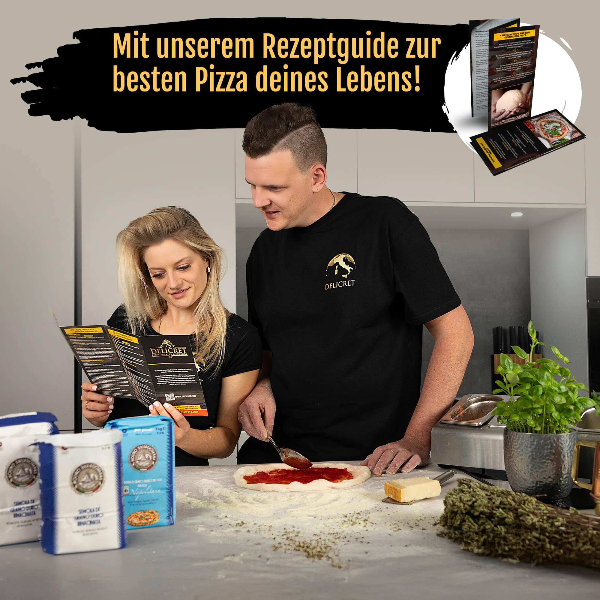 DELICRET - "La Napoletana'' Pizzamehl (12% Eiweiß) von Molino Dallagiovanna Typ 00 - mit Pizza Rezeptguide (10kg)