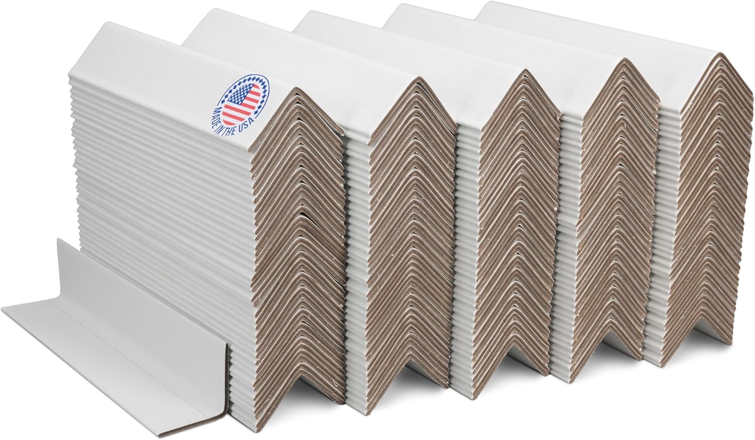 IDL Packaging Cardboard Edge Protector 2 x 2 x 9, Pack of 200 - V-Board Reinforced Cardboard Corners for Shipping - White Kraft Cardboard Corners for Packing - Moving Corner Protectors