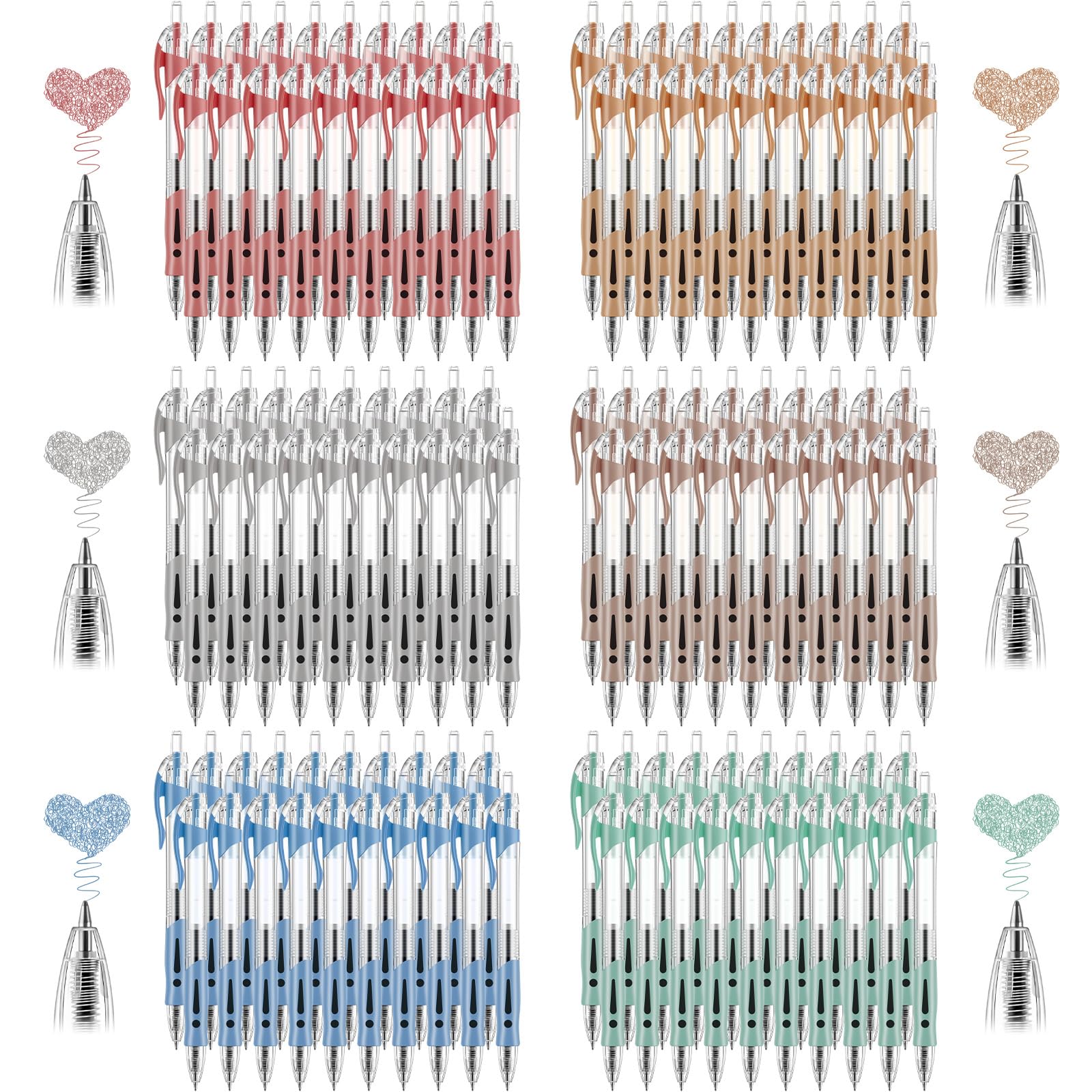 Photo 1 of 120 Pcs Colored Gel Pens 6 Colors Retractable Gel Ink Pen Bulk Pastel 0.5mm Fine Point Pens Quick Dry Colored Ink Pen Smooth Writing Pens for Journaling School Office Drawing Note Taking