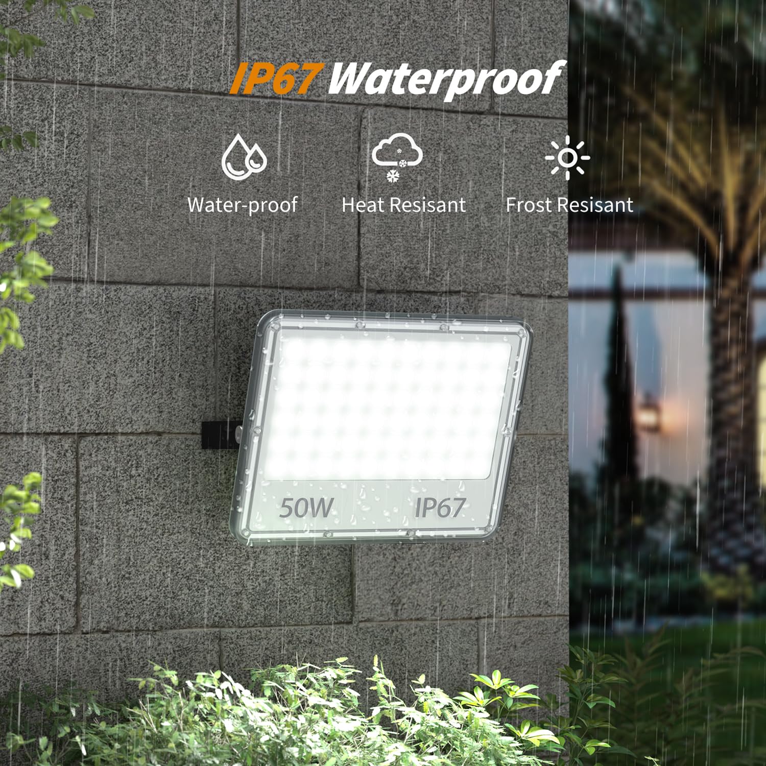 Faretto LED Esterno 50W YIQIBRO - 5000LM, IP67, 7000K Luce Fredda - Foto 7