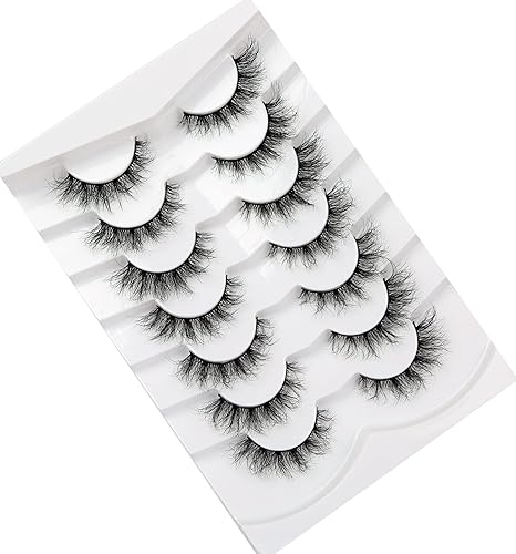 Miniatura 16 de Pooplunch Pestañas postizas de pelo de visón sintético, estilo de ojo de gato, paquete de pestañas postizas naturales esponjosas, paquete múltiple