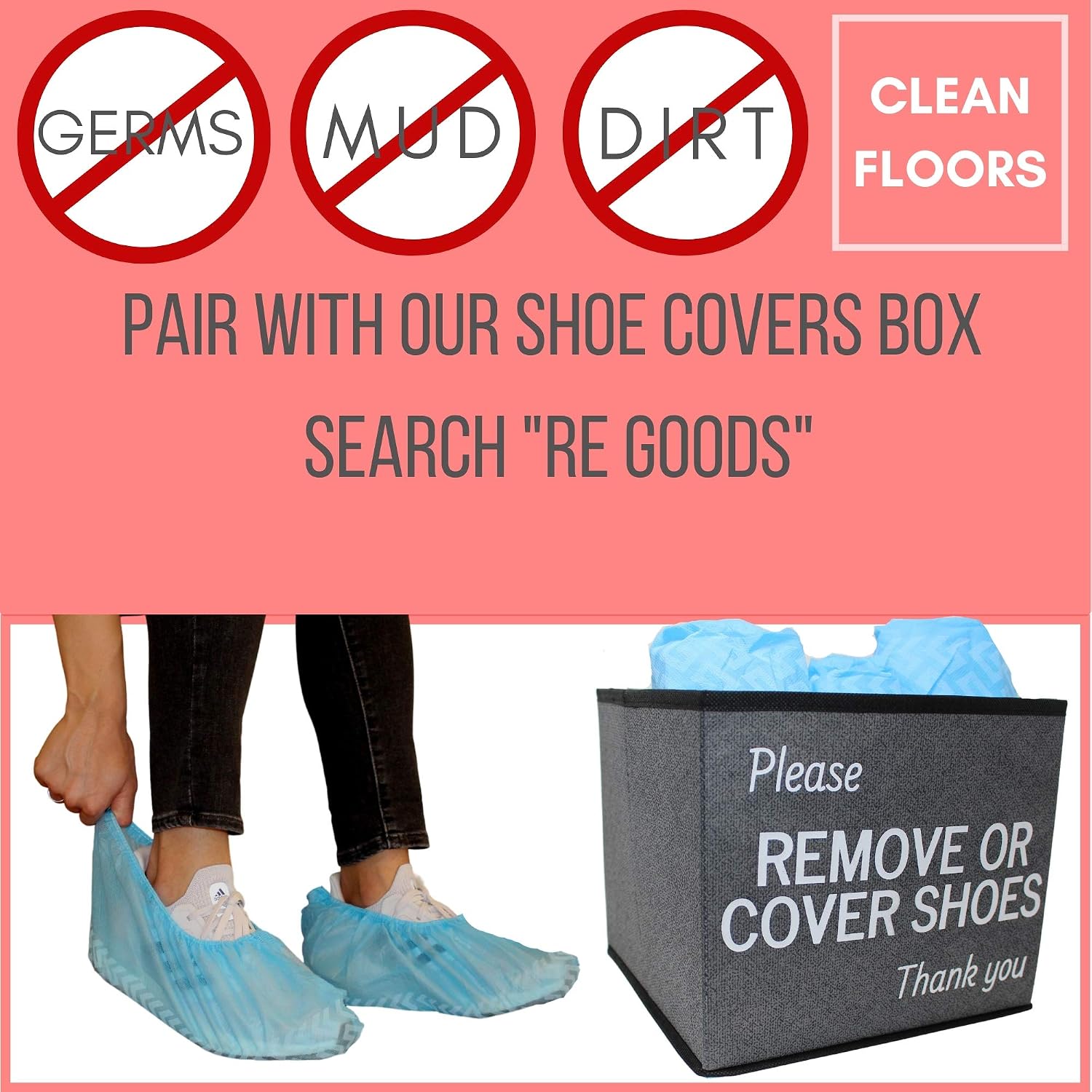 Shoe Covers | X Large - Extra Thick - Non Slip Soles | 100 Pack | Blue Disposable Boot and Shoe Booties | Water Resistant | 35 GSM Non Woven | Indoor or Outdoor Use