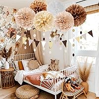 Vista 6 de Nuestra marca Ouruola - Paquete de decoración para fiestas de baby shower boho - 28 piezas de decoración de cumpleaños, boda, despedida de soltera